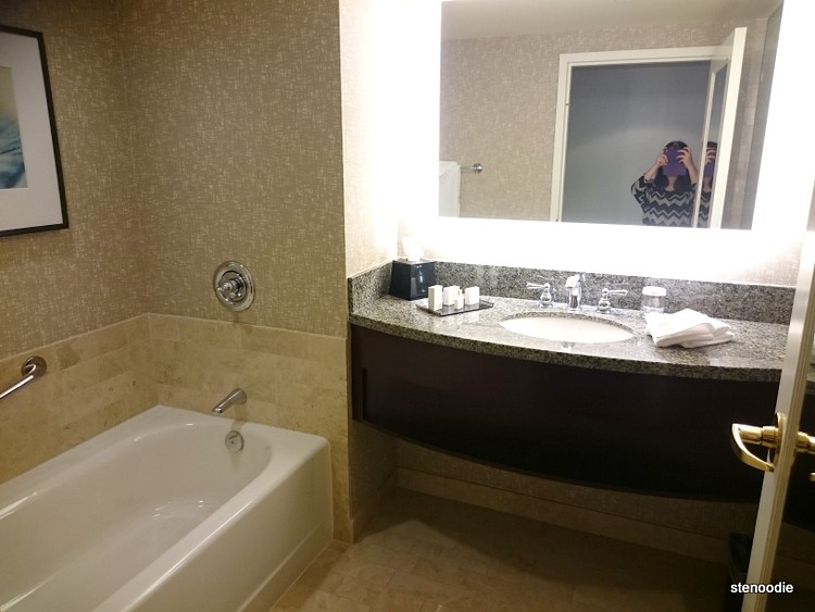 Fallsview hotel bathroom of sink and tub