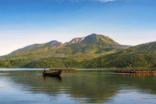 mountain lake water indonesia landscape outdoor hill watercourse danautalang