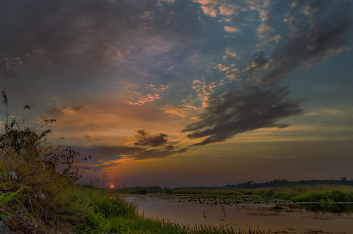 nature landscape sunset sun sky clouds river riverside riverbank twilight dusk pentax poland piotrfil