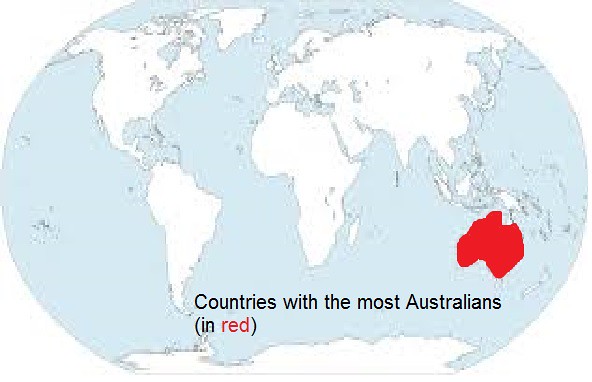 countries with most australians
