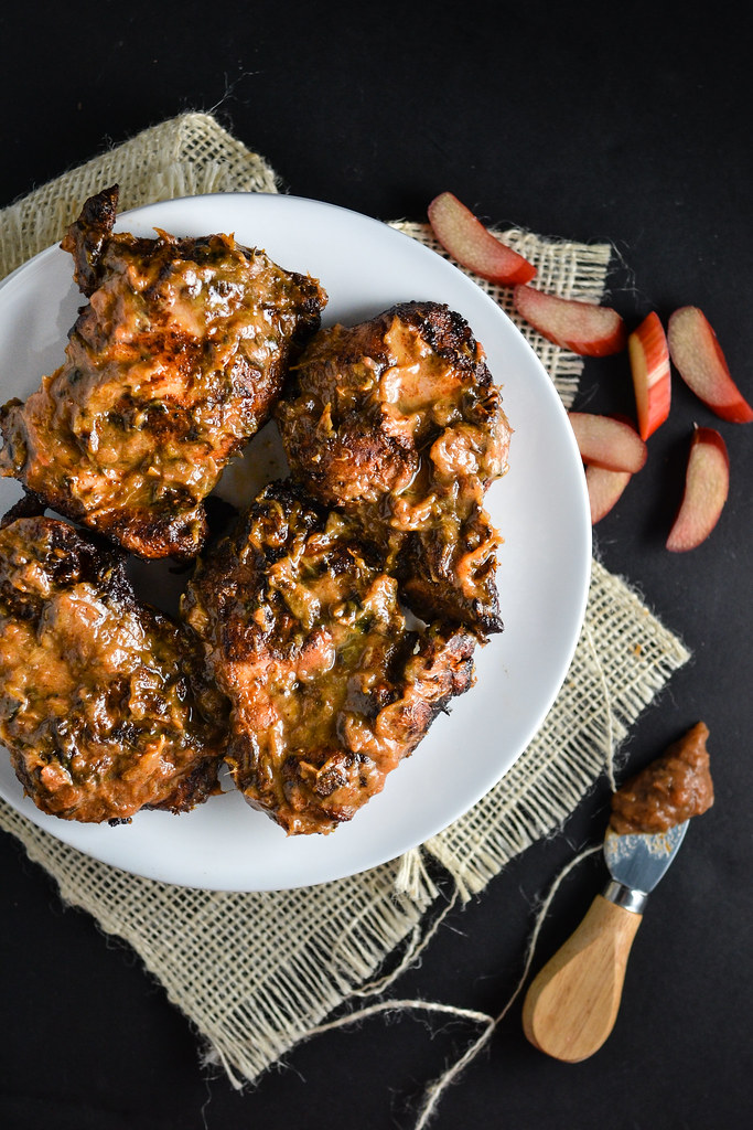 Grilled Chicken Thighs with Ramp and Rhubarb Chutney | Things I Made Today