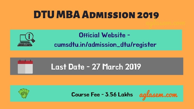 DTU MBA Admission 2019