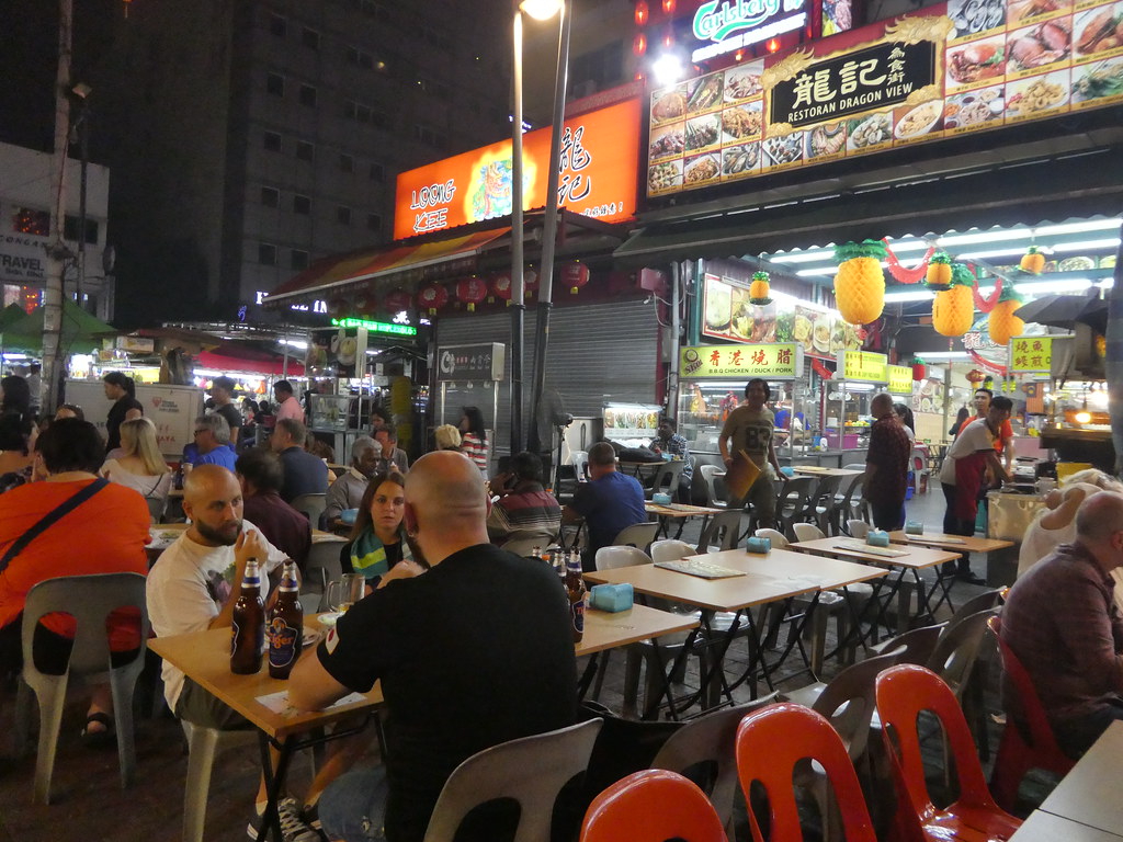 Eating on the Jalan Alor food street Kuala Lumpur