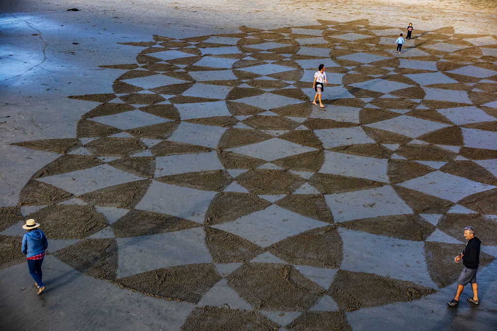 Pictograms In The Sand On Venice Beach, LA