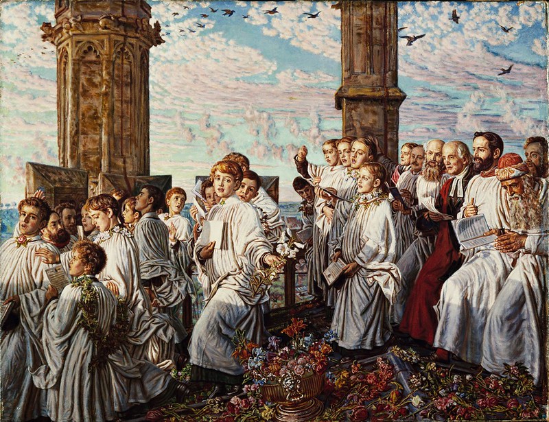William Holman Hunt - May Morning on Magdalen College, Oxford, Ancient Annual Ceremony