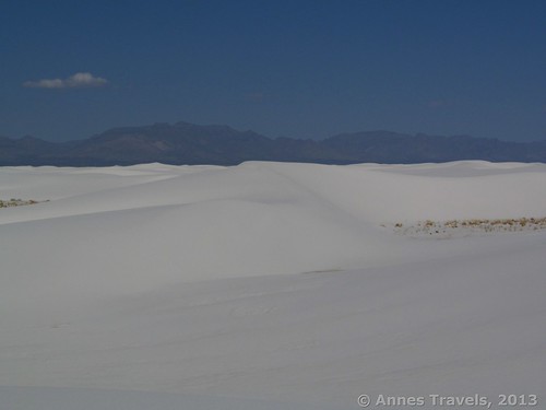 Heading out across the white sand dunes, White Sands National Monument, New Mexico