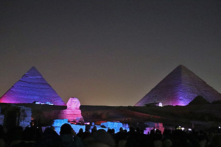 Giza - Pyramid Sphinx Light show start