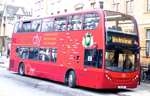 R12 OXF ‘Oxford Bus Company’ No. 300 ‘elecricity’ Alexander Dennis Ltd. (ADL) Enviro 400H / ‘ADL’ Enviro 400 on Dennis Basford’s railsroadsrunways.blogspot.co.uk’