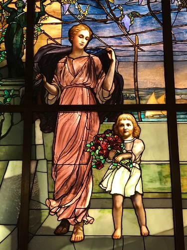 Woman With Daughter Tiffany Glass 1900, at the Halim Time and Glass Museum. From History Comes Alive Touring Chicago’s North Shore