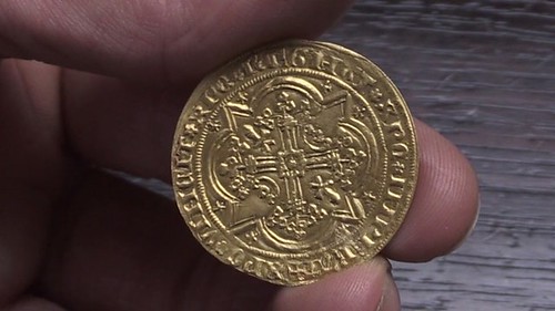 14th century French gold coin found in secret drawer