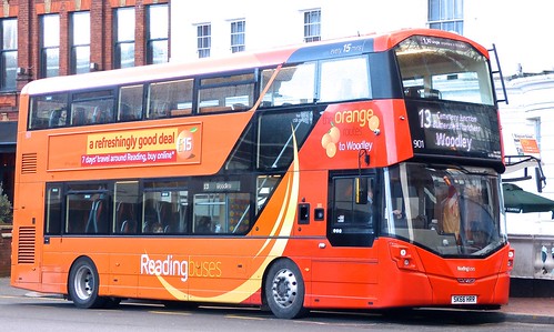SK66 HRR ‘Readingbuses’ No. 901 ‘Orange Woodley’. Wright Streetdeck on Dennis Basford’s railsroadsrunways.blogspot.co.uk’