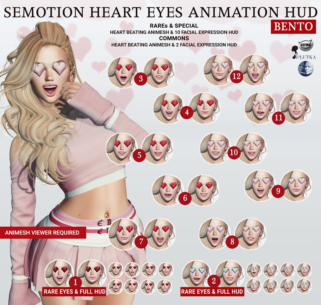 SEmotion Heart Eyes Animesh HUD - TeleportHub.com Live!