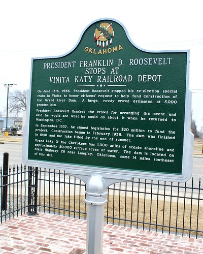 oklahoma vinita railroad sign text fdr franklin roosevelt president