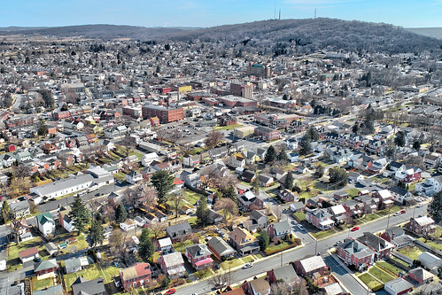 ephrata pa pennsylvania aerial view drone downtown