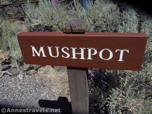 Sign for Mushpot Cave, Lava Beds National Monument, California