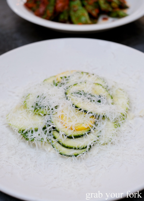 Zucchini, mint and parmesan salad at Totti's by Merivale in Bondi