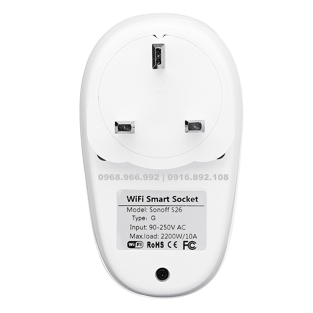 11 SONOFF® S26 - Ổ cắm điện thông minh kết nối mạng WIFI