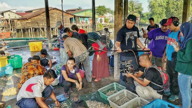 Nadia Di Jeti Kg. Menteri Kuala Sepetang Berkongsi Dengan Nelayan Tentang Hasil Tangkapan Udang.
