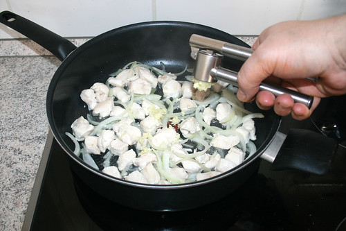 12 - Knoblauch dazu pressen / Squeeze garlic