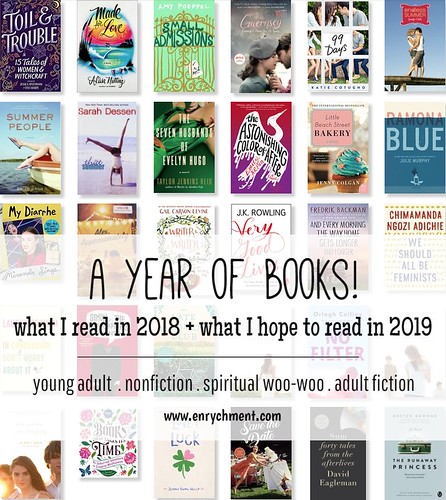 A year of books! There's something for everyone from genres of all types in my list of books from 2018 and for 2019! Come get your read on with me!! | www.enrychment.com
