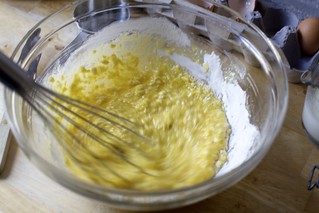 add the flour, whisk it smooth