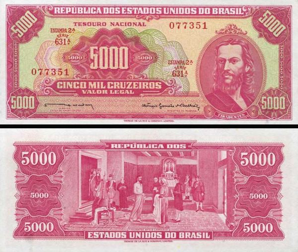 5000 cruzeiros Brazília 1964, P182b