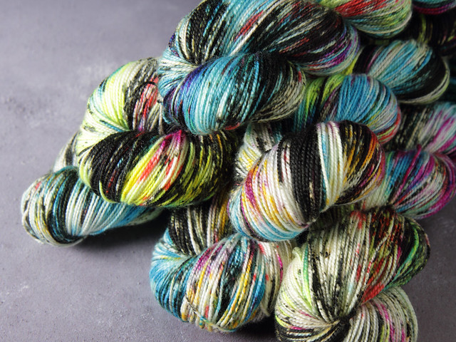 Favourite Sock – pure merino 4 ply/fingering hand dyed superwash wool yarn 100g – ‘Flyposting’