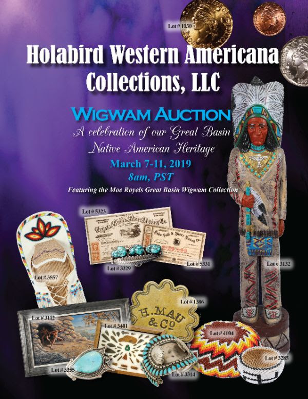 Holabird E-Sylum ad 2019-02-24 March 2019 Wigwam sale