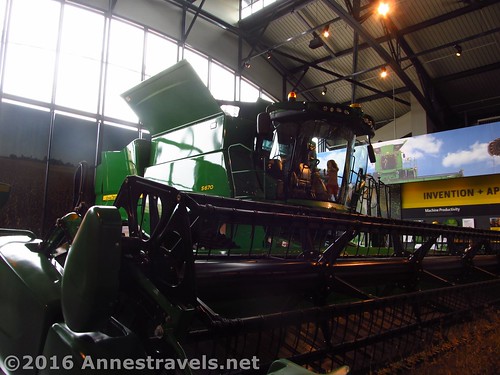 The combine is definitely a hot attraction at the John Deere Pavilion in Moline, Illinois