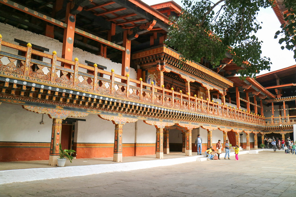Interior del fuerte de Punakha