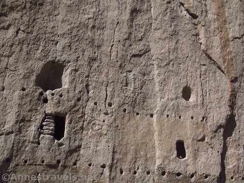 Pictographs near Long House along the Main Loop in Bandelier National Monument, New Mexico