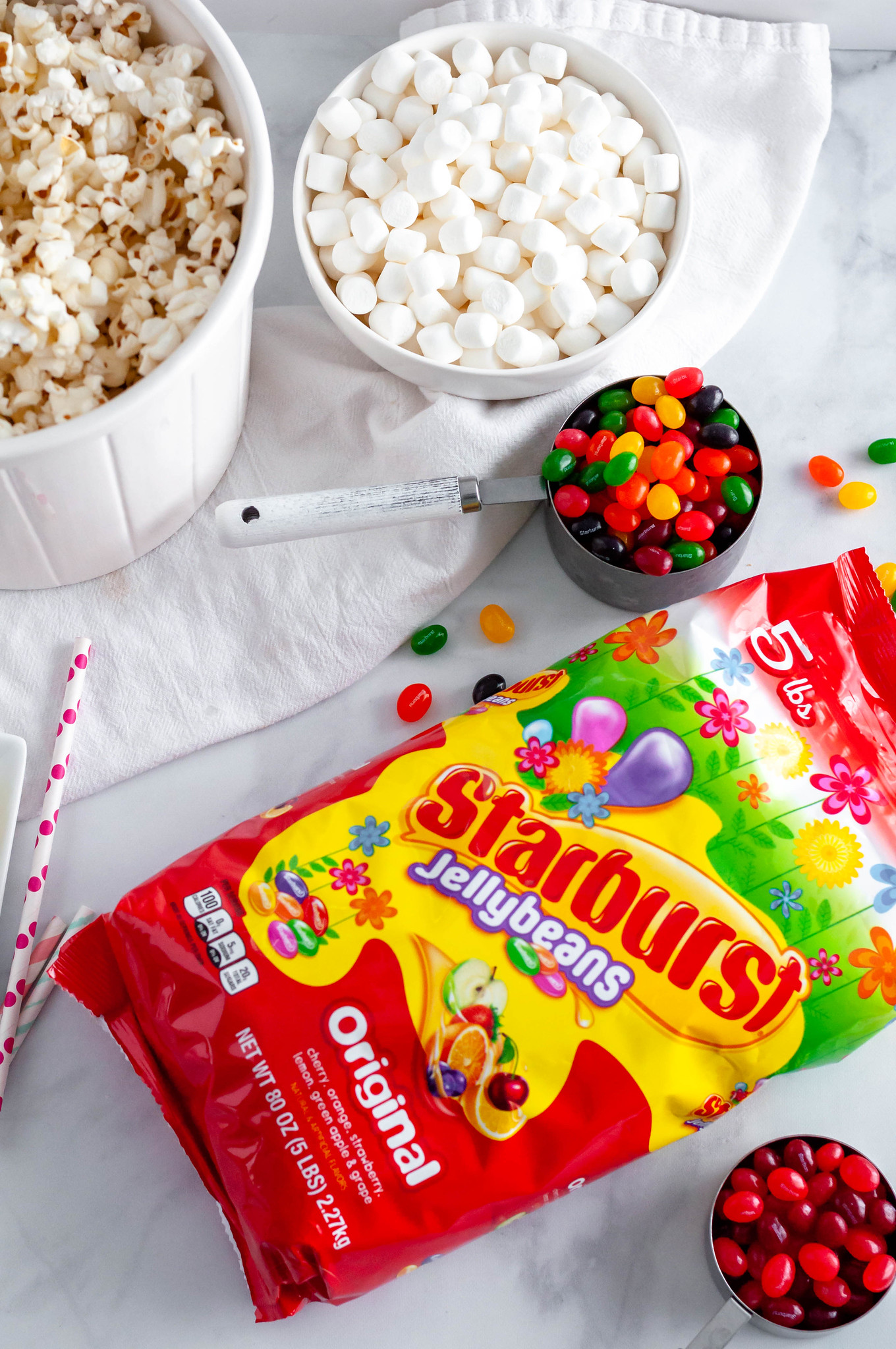 STARBURST® Jellybeans Popcorn Balls are the perfect treat for your Easter baskets. Grab a bag at a great value from Sams Club to make this fun dessert.