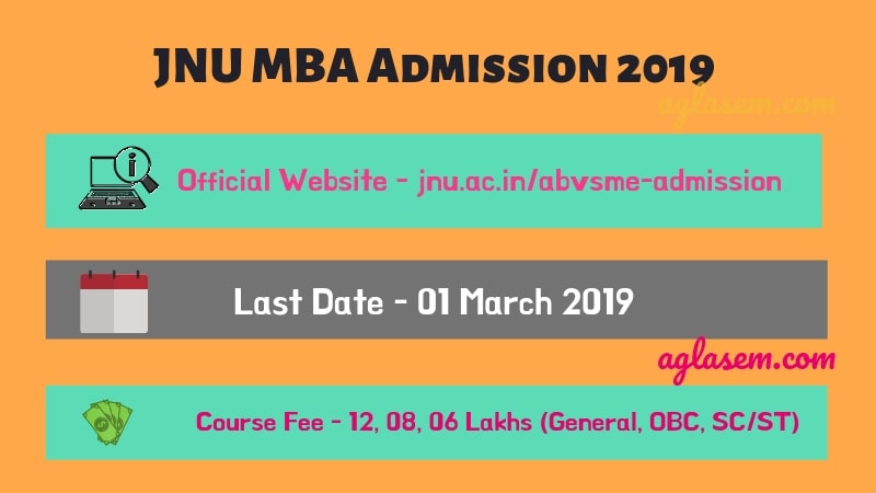JNU MBA Admission 2019