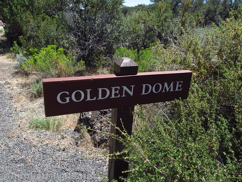 Sign for Golden Dome Cave, Lava Beds National Monument, California
