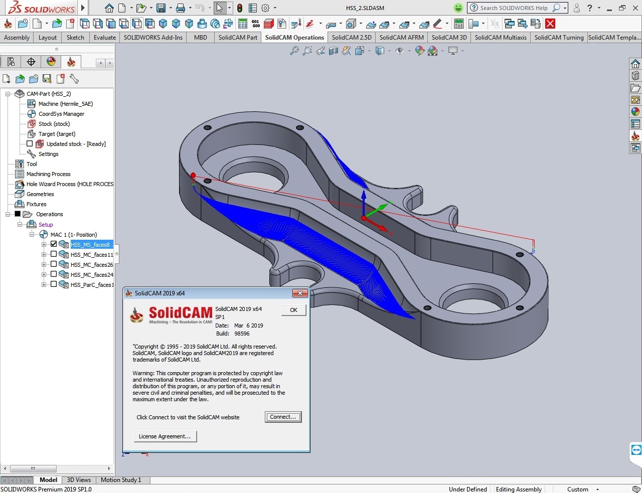 Working with SolidCAM 2019 SP1 for solidworks 2012-2019 full