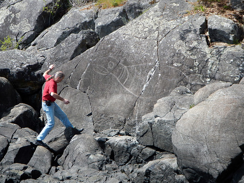 Petroglyph of a seal at East Sooke Park on Vancouver Island, Canada