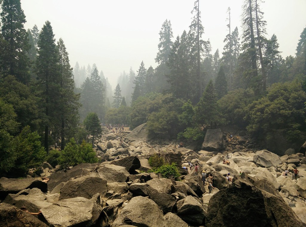 view down waterfall - Yosemite 2018