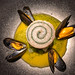 Menu # 17 - Dover Sole - Bouchot mussels, dill-oil, daikon