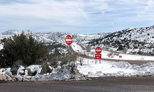 arizona snow highway landscape signs