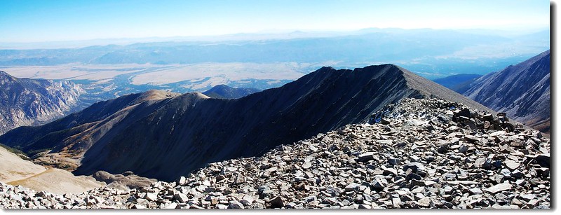 A view of antero's eastern summit ridge from the summit 2