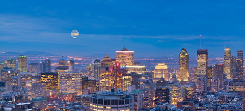 montreal city night moon light cityscape
