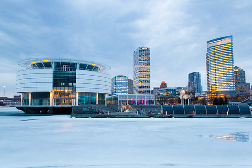 Icy Milwaukee Lakefront Skyline