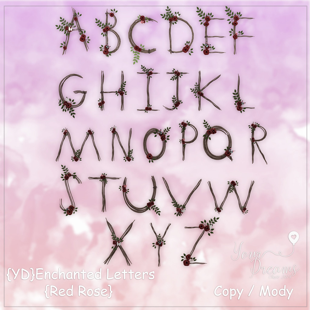 {YD}Enchanted Letters - Red Rose - TeleportHub.com Live!
