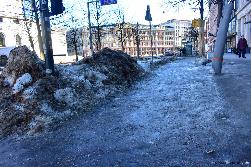 Финский рецепт чистых и нескользких улиц финляндия