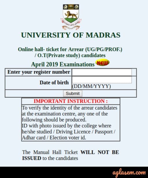 Madras-University-Hall-Ticket-Aglasem