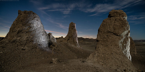 trona pinnacles california formation light painting meteor rocket launch sunset blue hour warren chamberlain