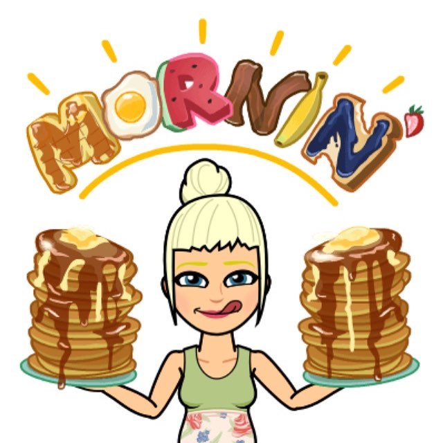 I updated my Bitmoji to reflect my new body for the next 9 months, and also my breakfast request. Like NOW.