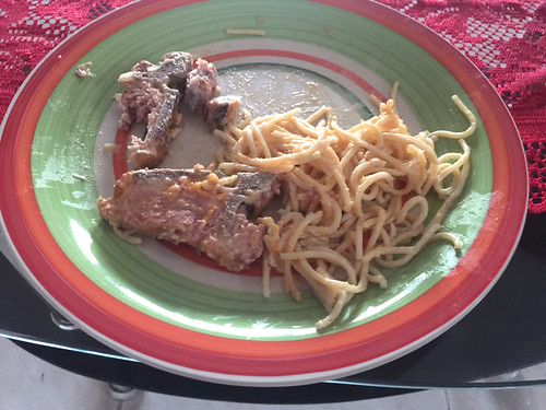 45 - Dominikanische Spaghetti mit Schwein / Dominican pasta with pork