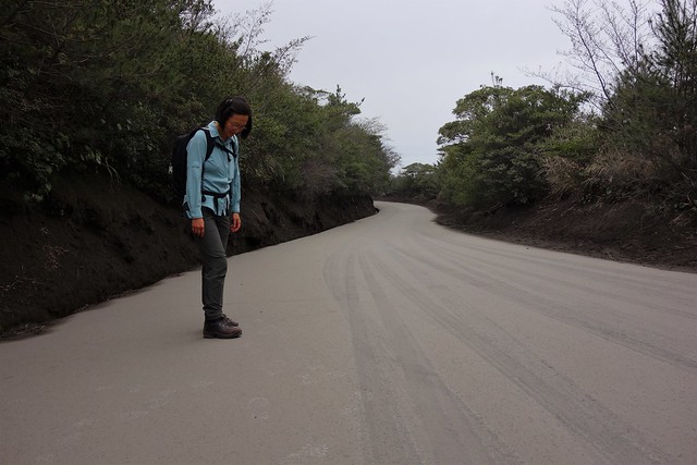 Fresh tracks (ours) in the Volcanic Ash - Sakurajima - Kagoshima, Japan