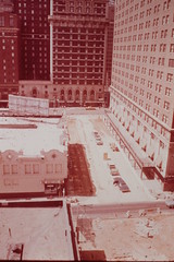 Baker Hotel (demolished) on right and the Adolphus Hotel
